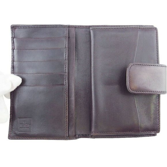 FENDI Gamaguchi Wallet Zucca Beige Canvas ~ Leather Authentic Used - Picture 6 of 10